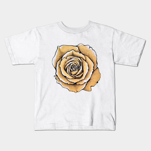 Beautiful rose flower Kids T-Shirt by ativka